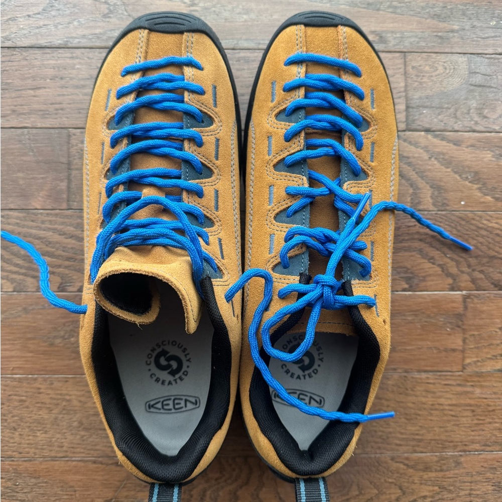 Keen Tan and Blue Sneakers